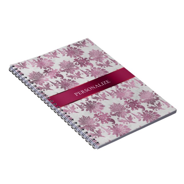 Carnet Floral d'argent rouge de Bourgogne (Côté Droit)