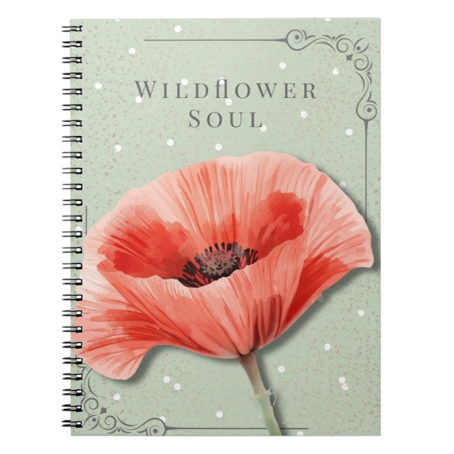 Carnet Floral de Coquelicot | Journal de l'Âme Fle (Devant)