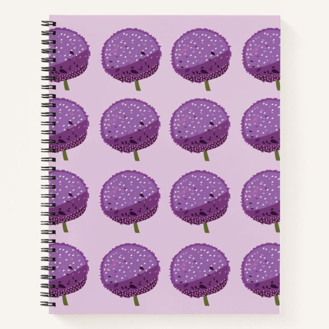 Carnet Floral de fleurs violettes Allium (Devant)