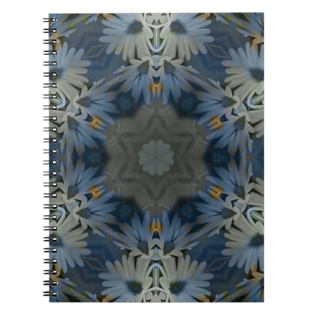 Carnet Floral de marguerite bleu antique (Devant)