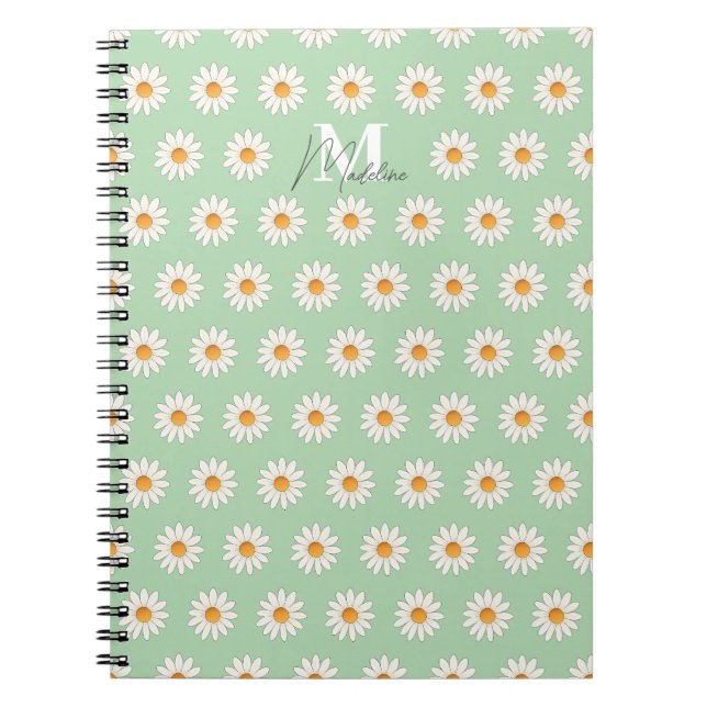 Carnet floral de marguerite - Nom personnalisé (Devant)
