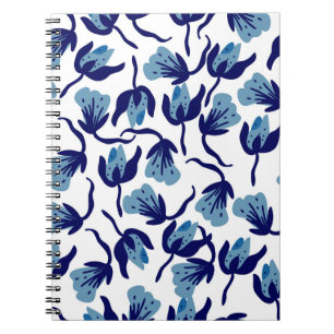 Carnet Floral De Pansy Bleu : Sans Mer Dessiné À La Main.