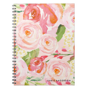 Carnet floral de roses roses