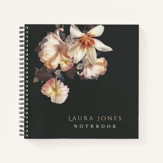 Carnet floral d'élégance foncée