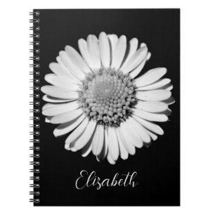 Carnet Floral Elegant Big Black and White Daisy Ajouter u