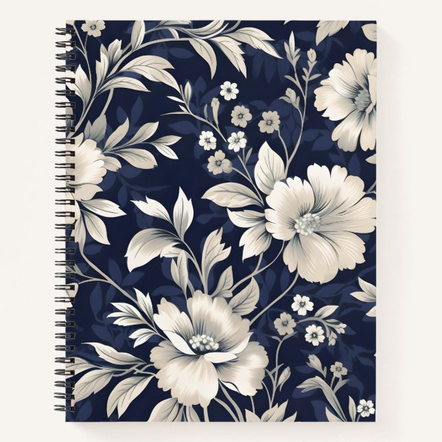 Carnet Floral en bleu (Devant)