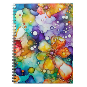 Carnet Floral et bulles Abstraites