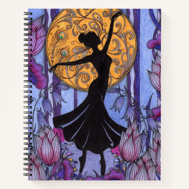 Carnet Floral Fantastique Forêt Magique Violet (Devant)