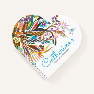 Carnet Floral Fantasy Heart Shaped