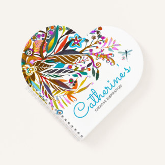Carnet Floral Fantasy Heart Shaped