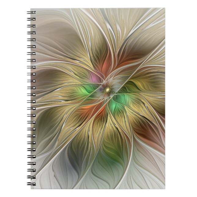 Carnet Floral Fantasy With Gold Modern Abstract Fractal (Devant)