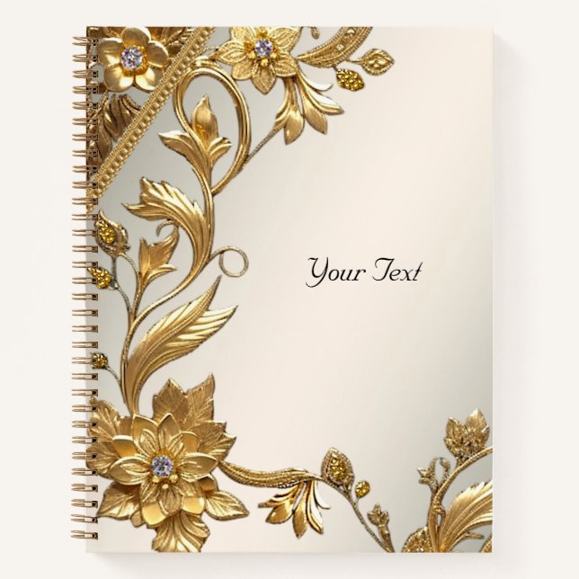 Carnet Floral Feuille Golden Wavy (Devant)