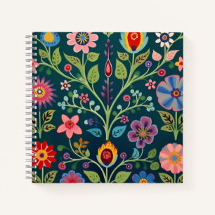 Carnet Floral Folk Motif