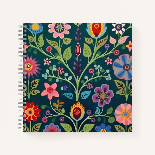 Carnet Floral Folk Motif (Devant)