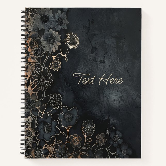 Carnet Floral gothique Personnalisé (Devant)