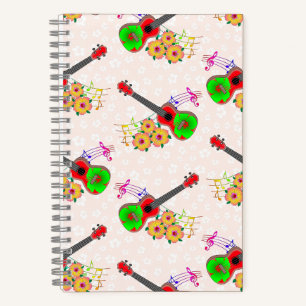 Carnet Floral Hawaiian Ukulele Hibiscus Fleurs