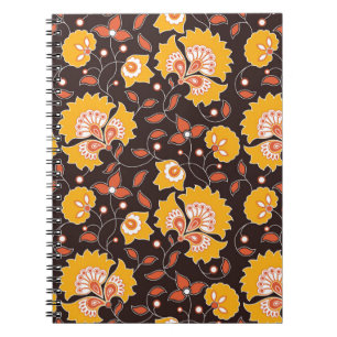 Carnet Floral Indien couleur Vintage sans fil