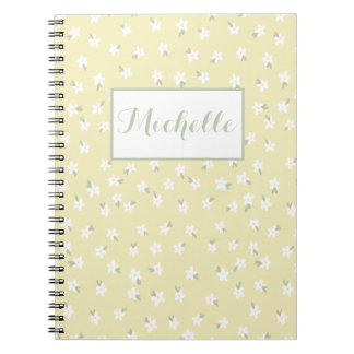Carnet floral jaune personnalisé