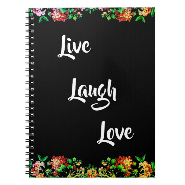 Carnet Floral "Live, Lauder, Love" Rustique (Devant)