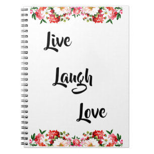 Carnet Floral "Live, Laugh, Love" Élégant