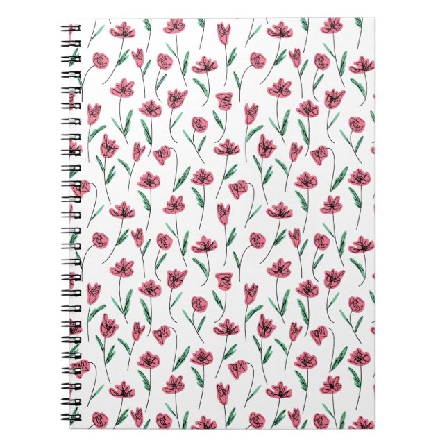 Carnet floral lunaire - Fleurs scintillantes (Devant)