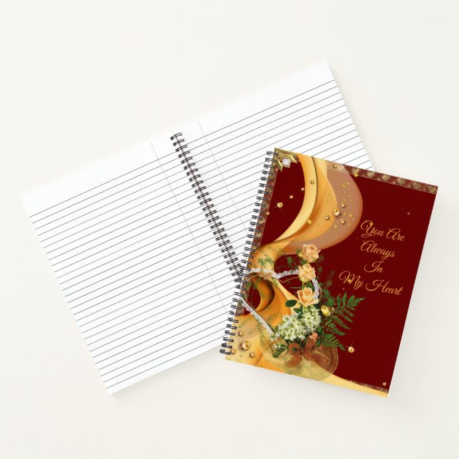 Carnet Floral Luxury Gold Modern Ajouter Votre Texte (Intérieur)