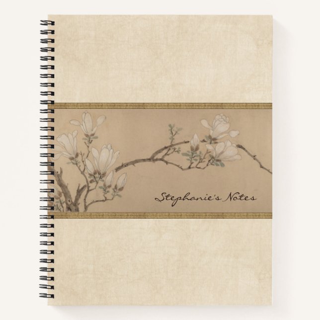Carnet Floral Magnolia Art ancien peinture japonaise (Devant)