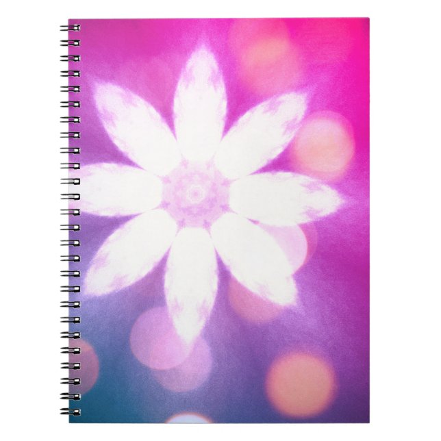 Carnet Floral moderne couleur rose Ombre (Devant)