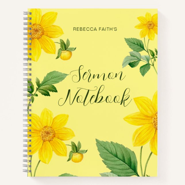 Carnet floral moderne de sermon (Devant)