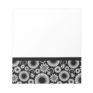 Carnet floral noir et blanc