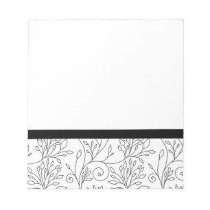Carnet floral noir et blanc