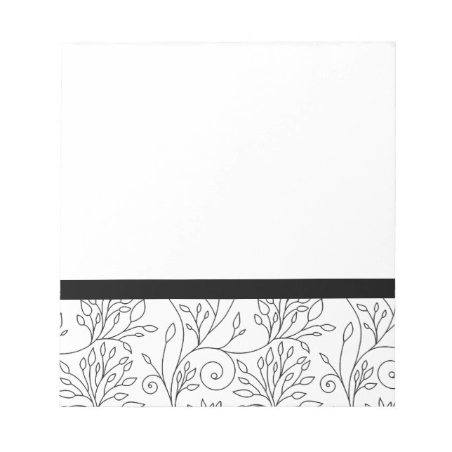 Carnet floral noir et blanc (Devant)
