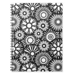carnet floral noir et blanc
