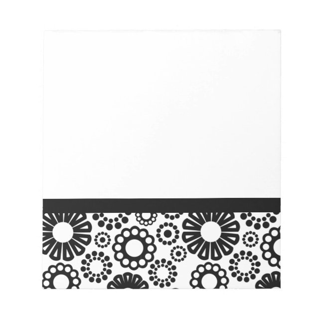 Carnet floral noir et blanc (Devant)