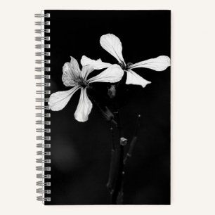 Carnet floral noir et blanc minimal