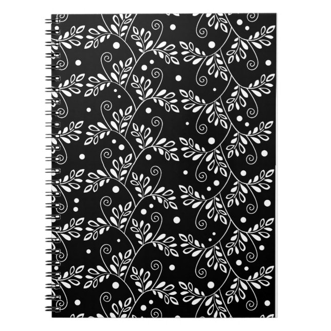 Carnet floral noir rétro (Devant)