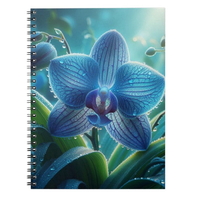 Carnet Floral orchidée bleue (Devant)
