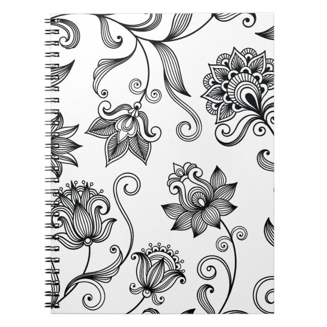 Carnet Floral Ornamental : Arrière - plan décoratif sans  (Devant)