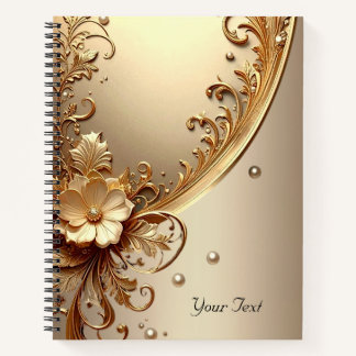 Carnet floral orné doré
