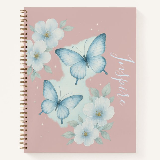 Carnet Floral Papillon Inspirant (Devant)