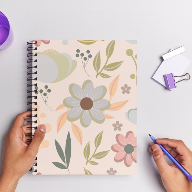 Carnet floral Pastel - Style minimaliste (Créateur téléchargé)