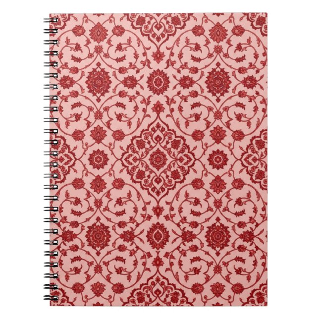 Carnet floral persan rose (Devant)
