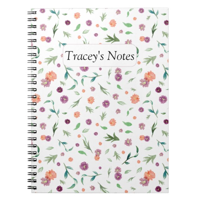 Carnet floral personnalisable | Meilleurs cadeaux  (Devant)