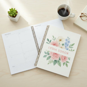Carnet floral personnalisé avec nom