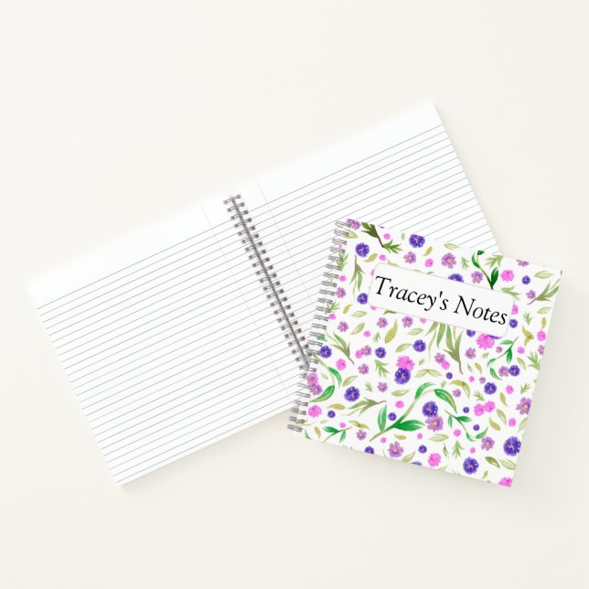 Carnet floral personnalisé - Cadeau personnalisé p (Intérieur)