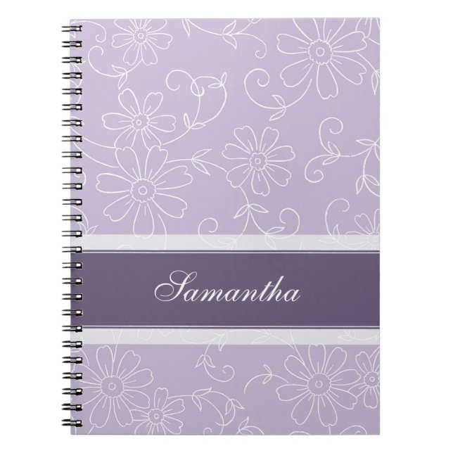 Carnet floral pourpre et blanc nommé fait sur (Devant)