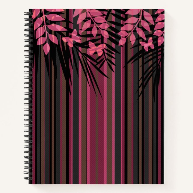 Carnet Floral, rayé, rétro (Devant)