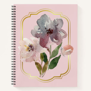 Carnet floral rose