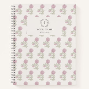 Carnet floral rose inspiré par le logo