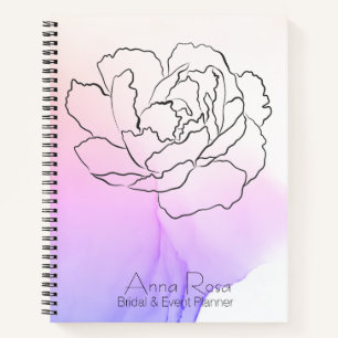 Carnet *~* Floral Rose Lavande & Pink Pastel Aquarelle